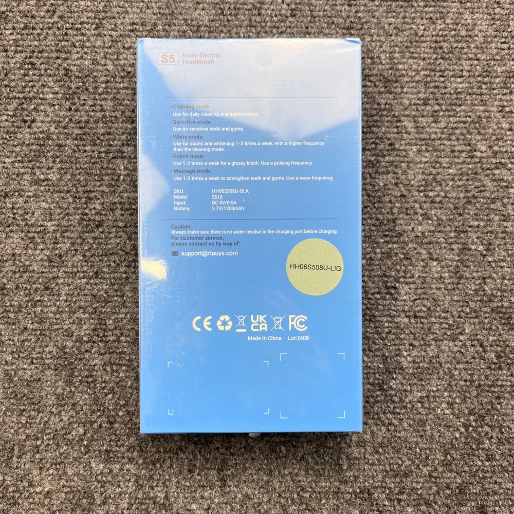 Rtauys S5 Series Rechargeable Waterproof Blue Sonic Electric Toothbrush